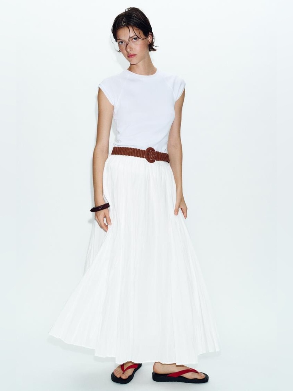 Zara Maxi Belted Dress New